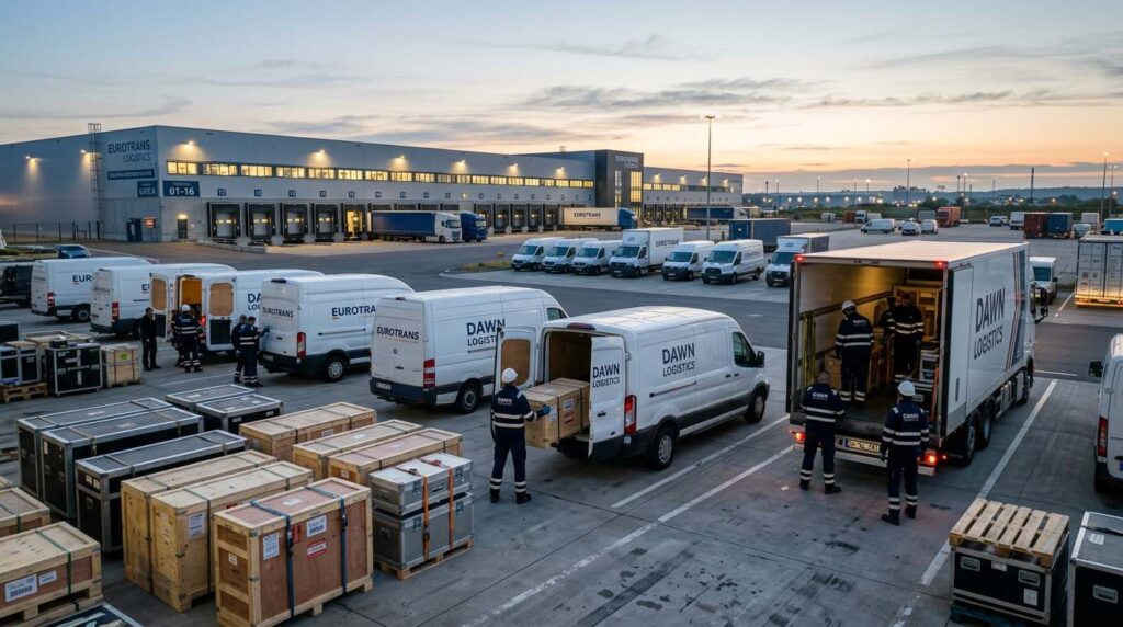 WMG crews deploying personnel and equipment across a European logistics hub