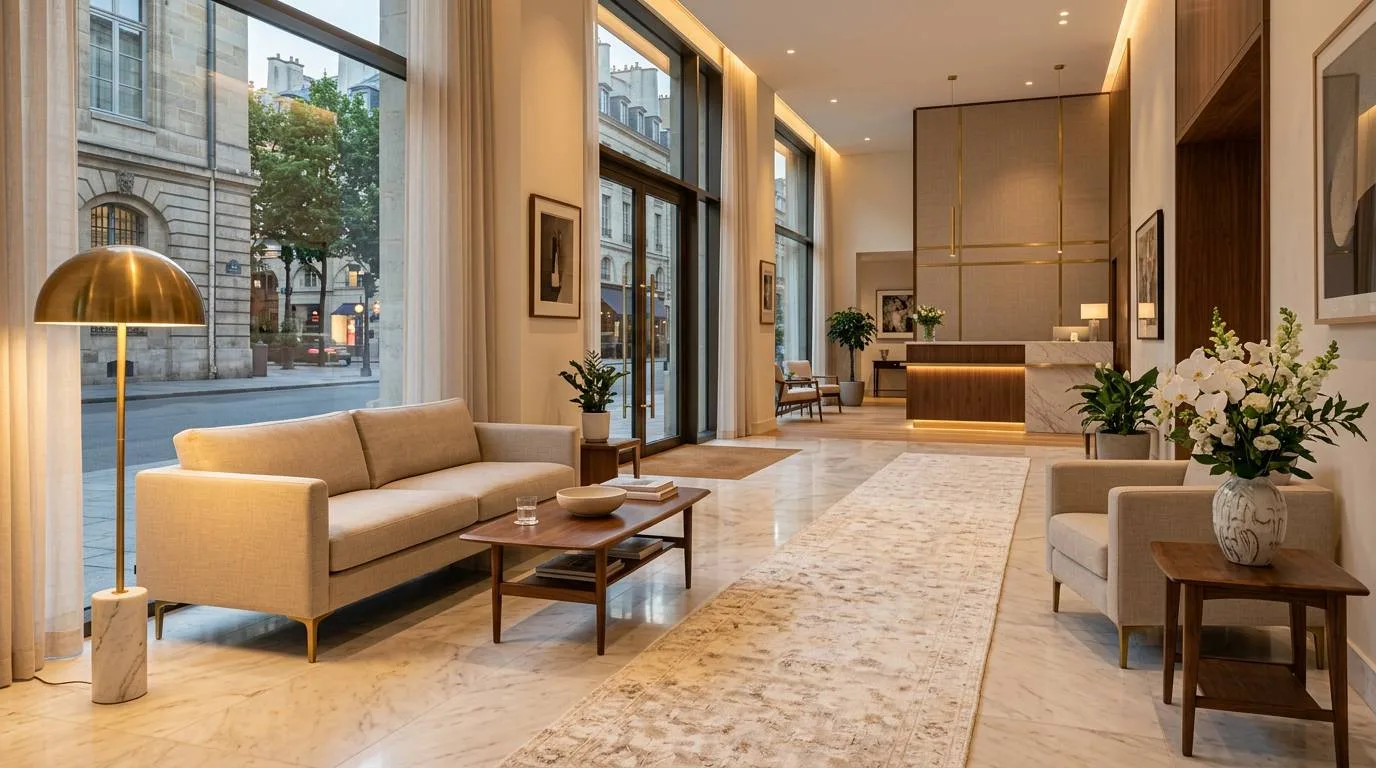 WMG Project Furnishing premium hotel lobby with newly installed FF&E